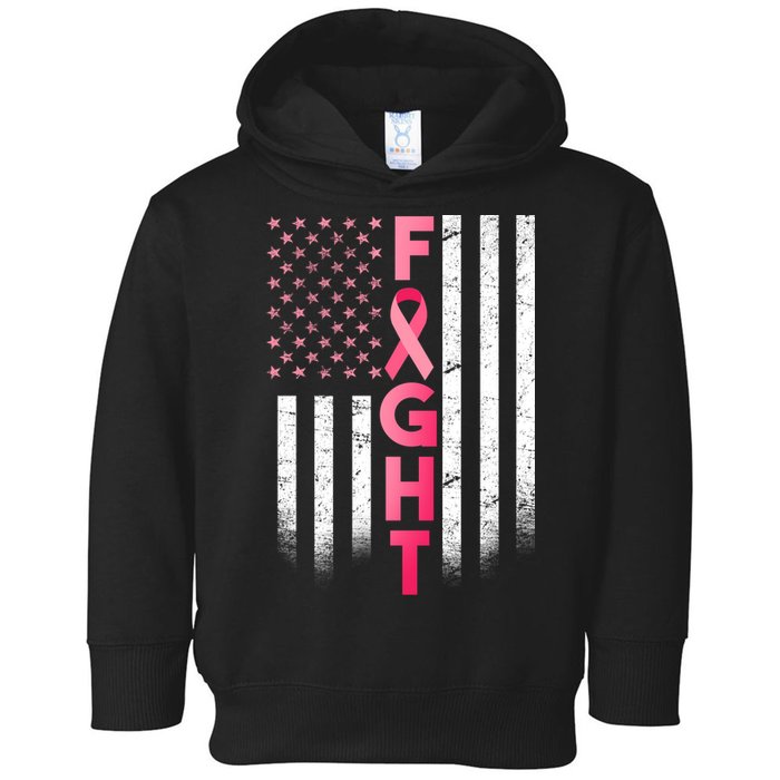 USA Breast Cancer Awareness Fight Logo Toddler Hoodie