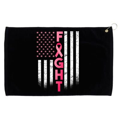 USA Breast Cancer Awareness Fight Logo Grommeted Golf Towel