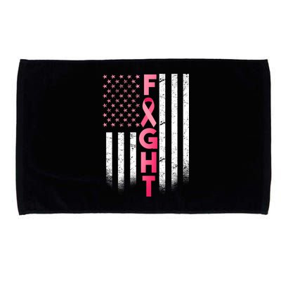 USA Breast Cancer Awareness Fight Logo Microfiber Hand Towel