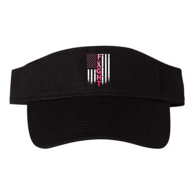 USA Breast Cancer Awareness Fight Logo Valucap Bio-Washed Visor