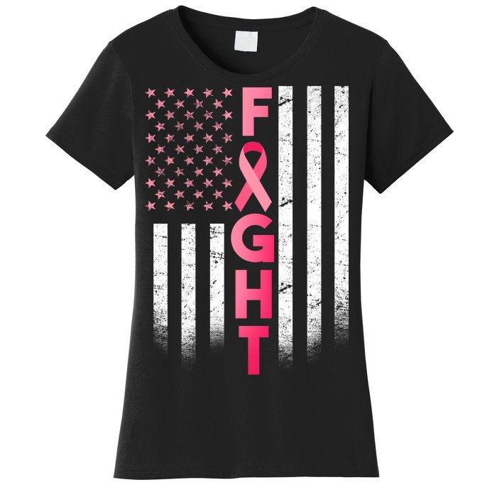 USA Breast Cancer Awareness Fight Logo Women's T-Shirt