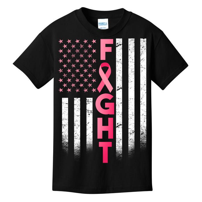 USA Breast Cancer Awareness Fight Logo Kids T-Shirt