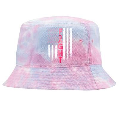 USA Breast Cancer Awareness Fight Logo Tie-Dyed Bucket Hat