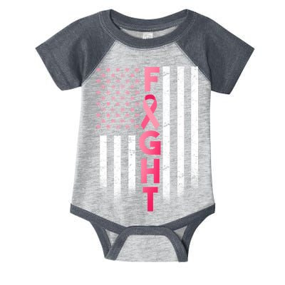 USA Breast Cancer Awareness Fight Logo Infant Baby Jersey Bodysuit