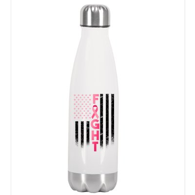 USA Breast Cancer Awareness Fight Logo Stainless Steel Insulated Water Bottle