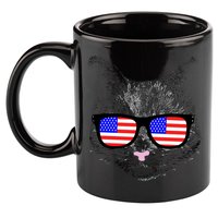 USA Cat Wearing American Flag Glasses 11oz C Handle Ceramic Mug