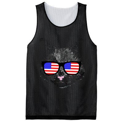 USA Cat Wearing American Flag Glasses Mesh Reversible Basketball Jersey Tank