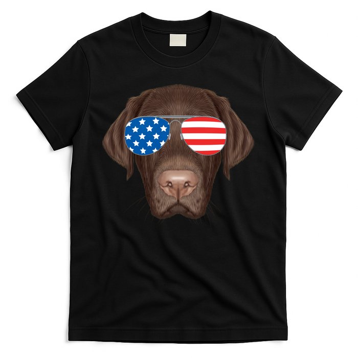 USA Chocolate Lab Dog T-Shirt