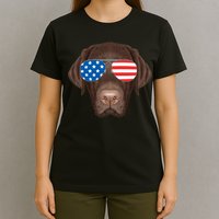 USA Chocolate Lab Dog T-Shirt