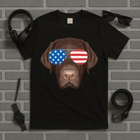 USA Chocolate Lab Dog T-Shirt