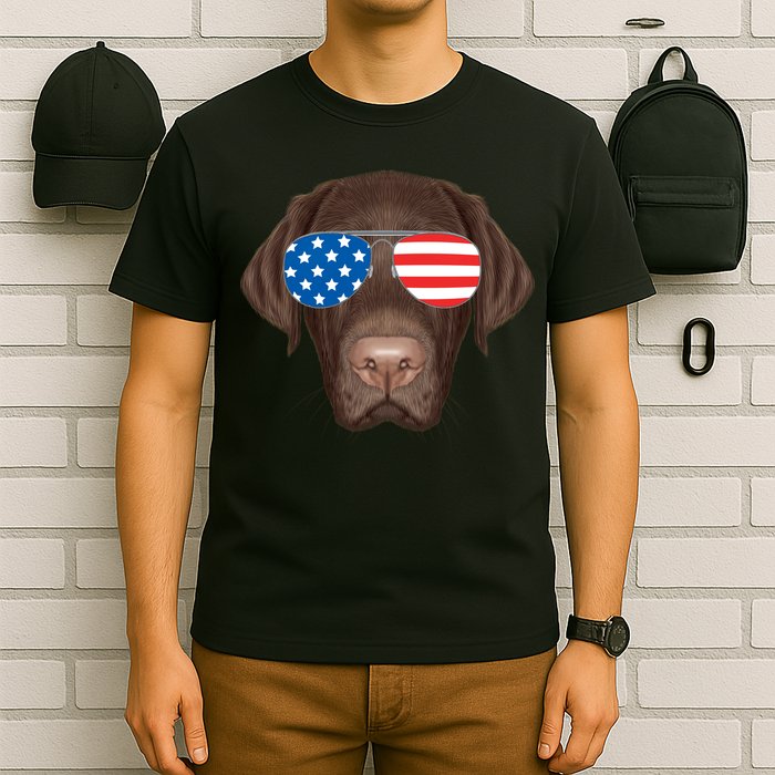 USA Chocolate Lab Dog T-Shirt