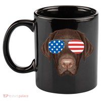 USA Chocolate Lab Dog 11oz C Handle Ceramic Mug
