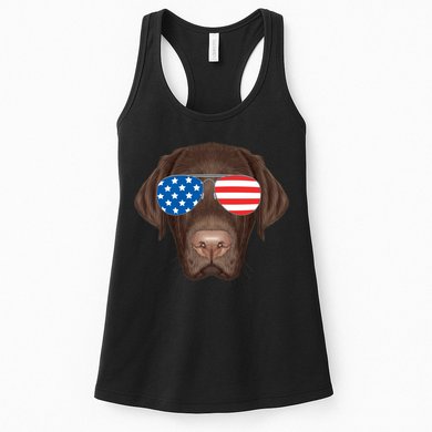 USA Chocolate Lab Dog Womens Tank Top