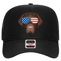 USA Chocolate Lab Dog Trucker Hat