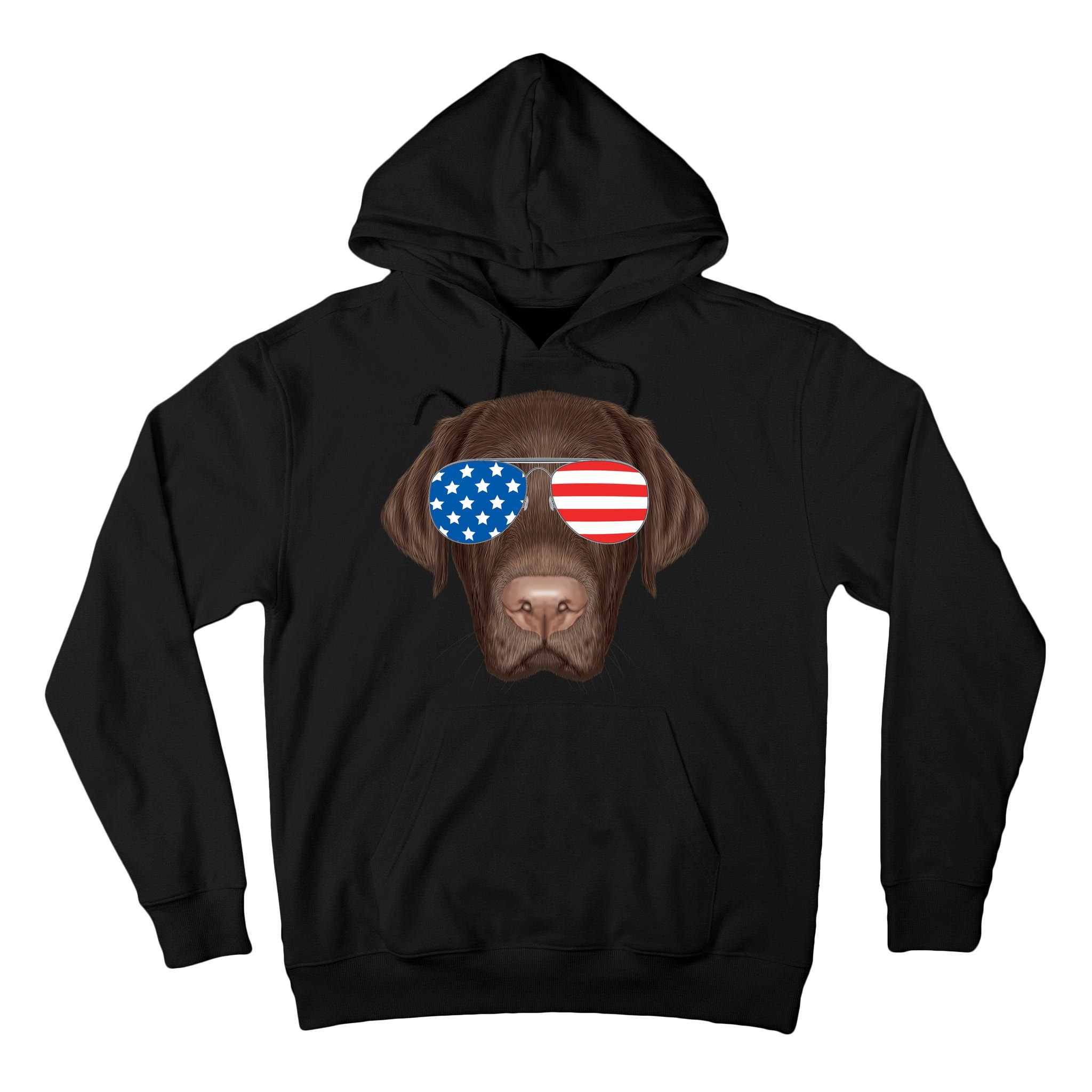 USA Chocolate Lab Dog Tall Hoodie