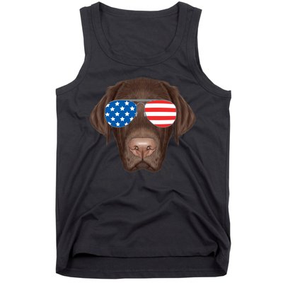 USA Chocolate Lab Dog Tank Top