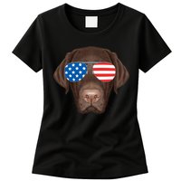 USA Chocolate Lab Dog Womens T-Shirt