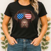 USA Chocolate Lab Dog Womens T-Shirt