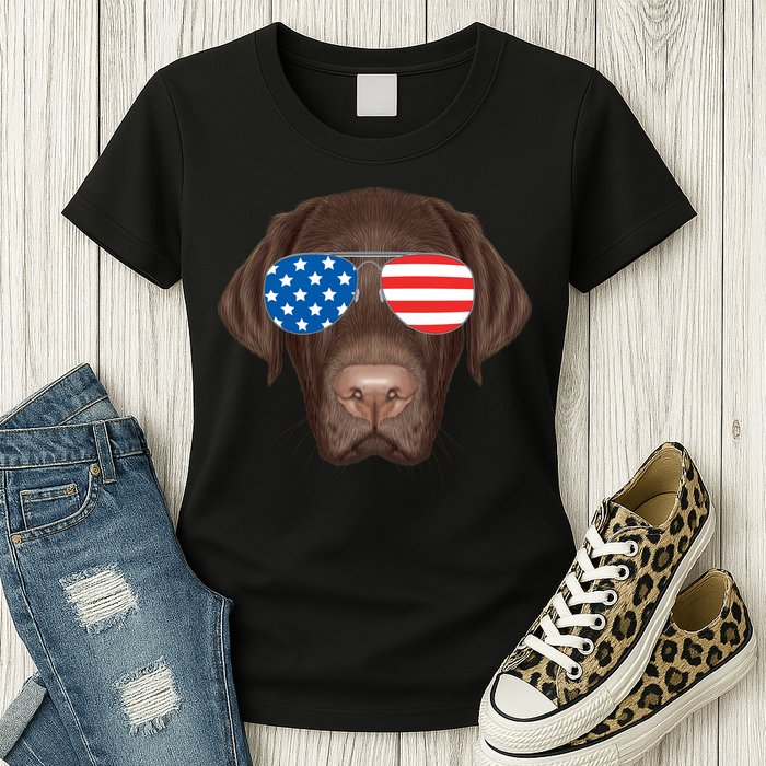 USA Chocolate Lab Dog Womens T-Shirt