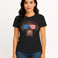 USA Chocolate Lab Dog Womens T-Shirt