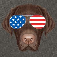 USA Chocolate Lab Dog Cotton Canvas Backpack