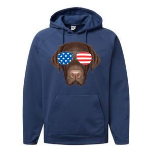 USA Chocolate Lab Dog Performance Fleece Hoodie