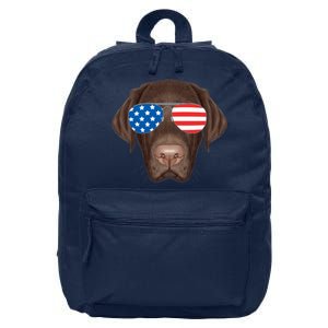 USA Chocolate Lab Dog 16 in Basic Backpack