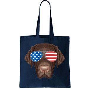 USA Chocolate Lab Dog Tote Bag