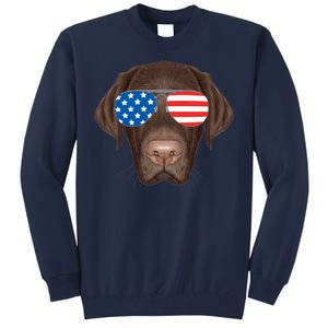 USA Chocolate Lab Dog Tall Sweatshirt