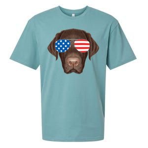 USA Chocolate Lab Dog Sueded Cloud Jersey T-Shirt