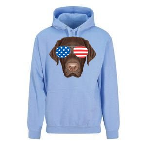 USA Chocolate Lab Dog Unisex Surf Hoodie