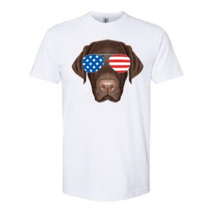 USA Chocolate Lab Dog Softstyle CVC T-Shirt