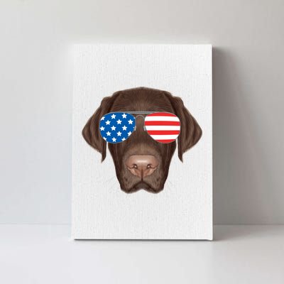 USA Chocolate Lab Dog Canvas