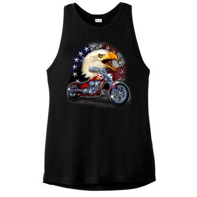 USA Chopper Bald Eagle Muscle Ladies PosiCharge Tri-Blend Wicking Tank