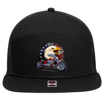 USA Chopper Bald Eagle Muscle 7 Panel Mesh Trucker Snapback Hat