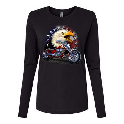 USA Chopper Bald Eagle Muscle Womens Cotton Relaxed Long Sleeve T-Shirt