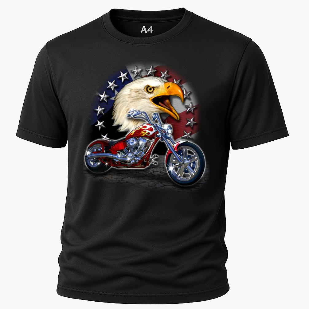 USA Chopper Bald Eagle Muscle Cooling Performance Crew T-Shirt