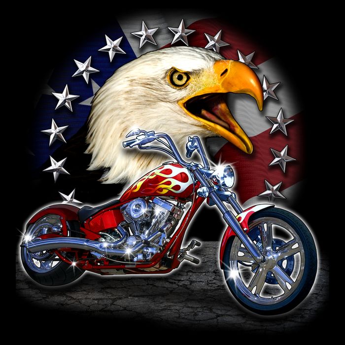 USA Chopper Bald Eagle Muscle Cooling Performance Crew T-Shirt