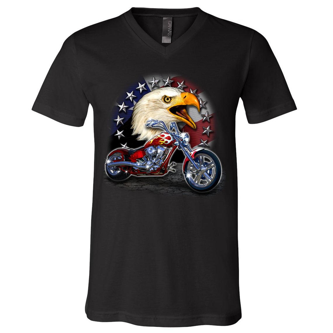 USA Chopper Bald Eagle Muscle V-Neck T-Shirt
