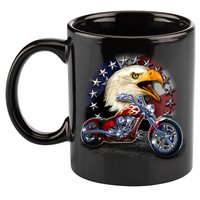 USA Chopper Bald Eagle Muscle 11oz C Handle Ceramic Mug