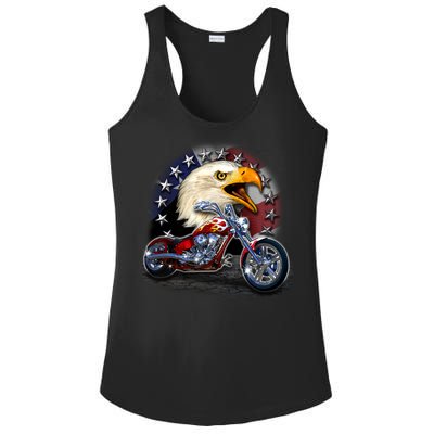 USA Chopper Bald Eagle Muscle Ladies PosiCharge Competitor Racerback Tank