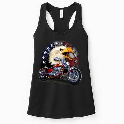 USA Chopper Bald Eagle Muscle Womens Tank Top
