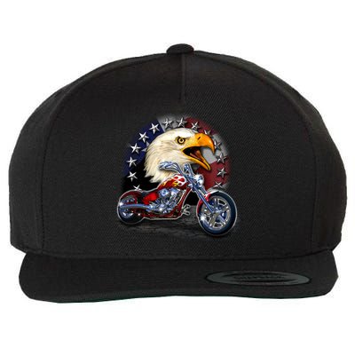 USA Chopper Bald Eagle Muscle Wool Snapback Cap