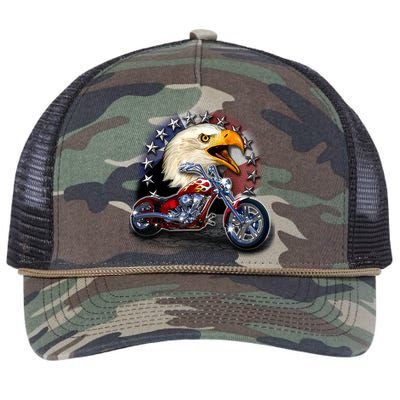 USA Chopper Bald Eagle Muscle Retro Rope Trucker Hat Cap