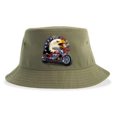 USA Chopper Bald Eagle Muscle Sustainable Bucket Hat