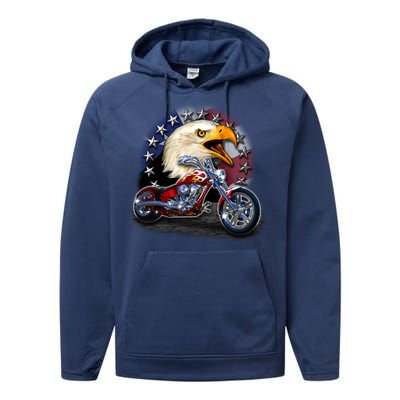 USA Chopper Bald Eagle Muscle Performance Fleece Hoodie