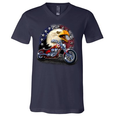 USA Chopper Bald Eagle Muscle V-Neck T-Shirt