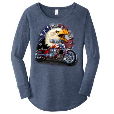 USA Chopper Bald Eagle Muscle Women's Perfect Tri Tunic Long Sleeve Shirt