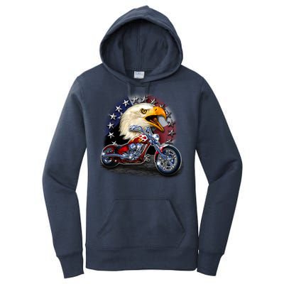 USA Chopper Bald Eagle Muscle Women's Pullover Hoodie