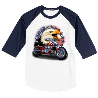 USA Chopper Bald Eagle Muscle Baseball Sleeve Shirt